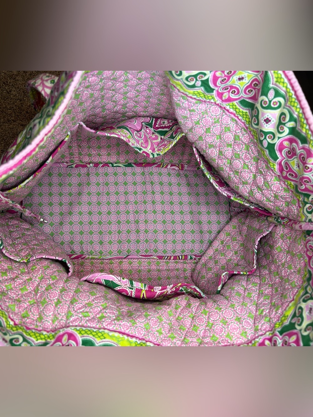 Vera Bradley Pinwheel pink utility  Quilted Tote - Picture 4 of 7